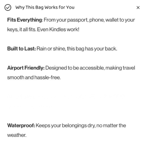 Peaksta Anti Theft Sling Crossbody New NWOT - Picture 16 of 16